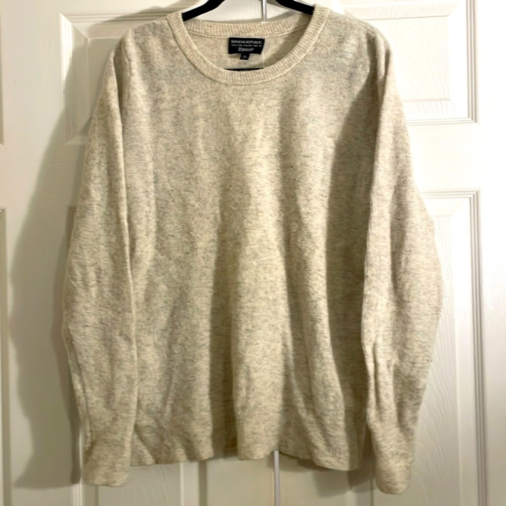 Banana Republic Filpucci cream wool blend Comfy relaxed crew neck sweater XL
